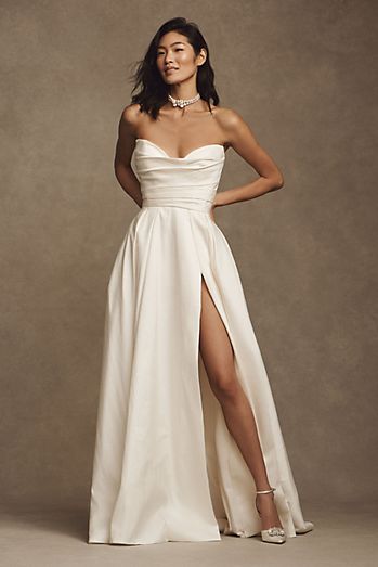 Jenny Yoo Preston Strapless Ball-Skirt Taffeta Wedding Gown