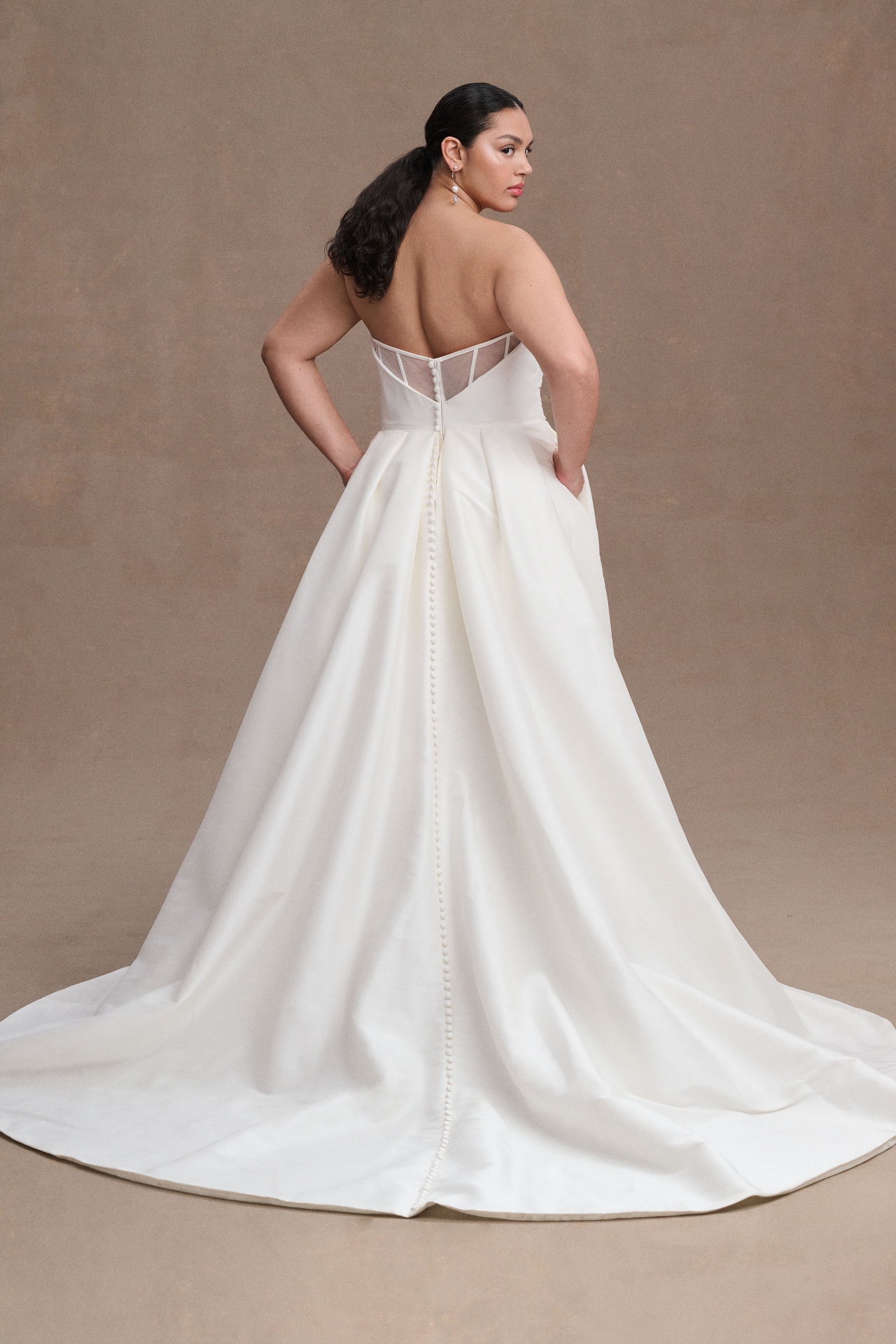 Jenny Yoo Preston Strapless Ball-Skirt Taffeta Wedding Gown