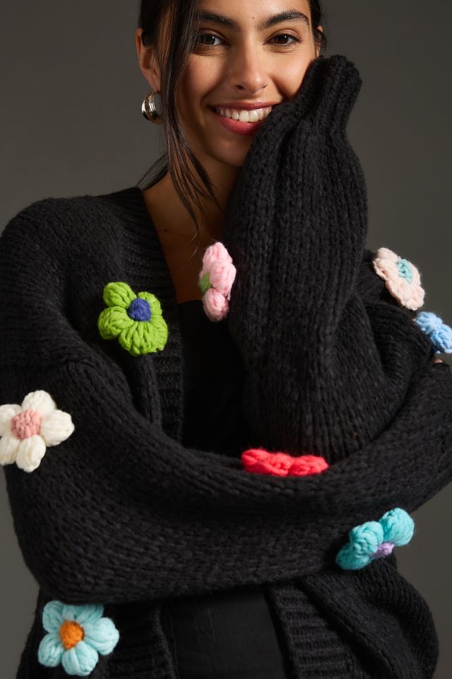 The Susannah 3-D Flower Cardigan Sweater | Anthropologie