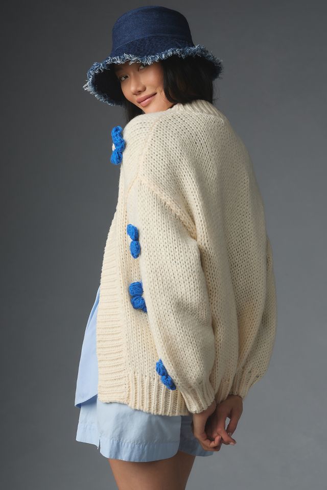 The Susannah 3D Flower Cardigan Sweater