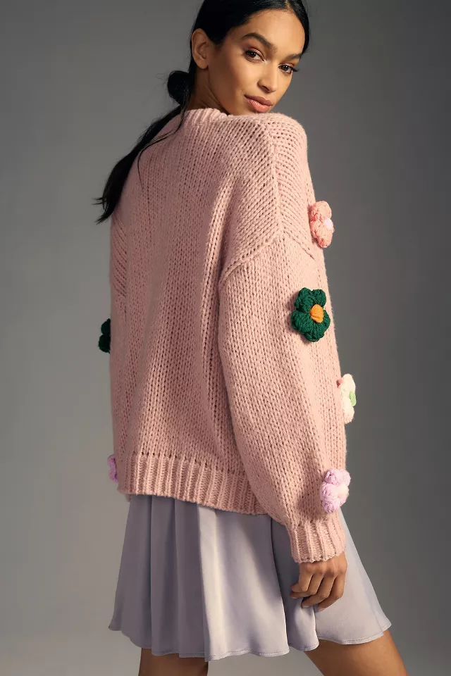 anthropologie.com | Floral Knit Cardigan Sweater