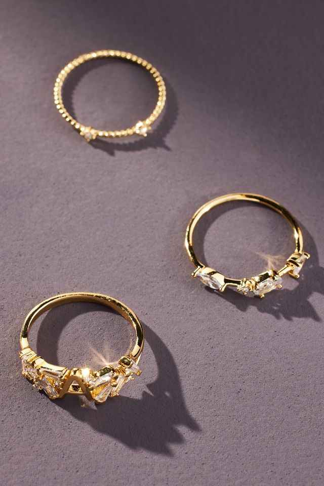 Set of Three Stackable Monogram Rings #1