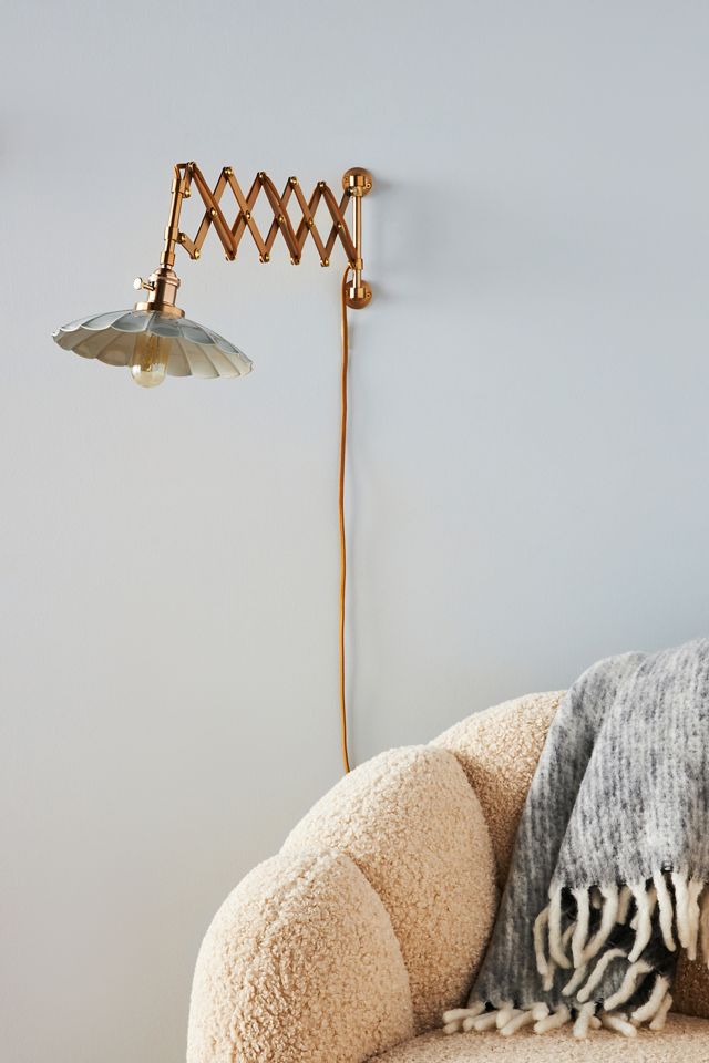 Greta Scalloped Accordian Plug-In Sconce Wall Light #1