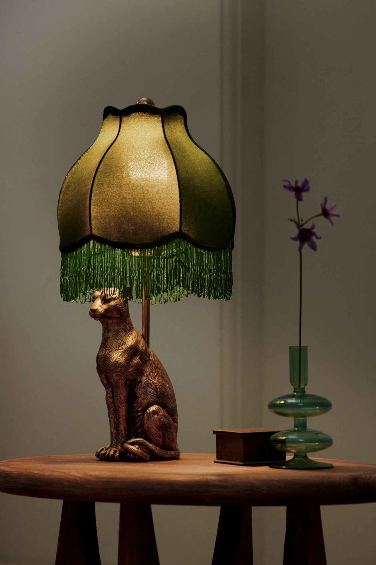 The Icon Table Lamp: Leopard Edition - Emerald Green, One Size