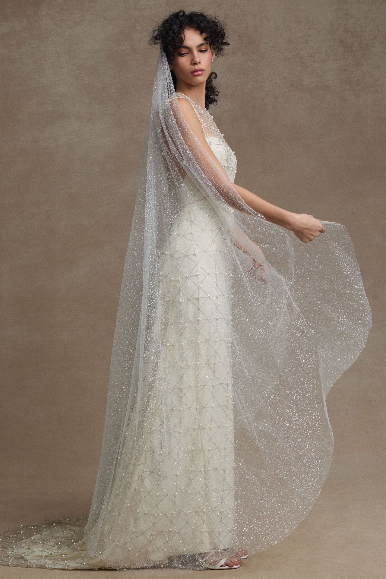 BHLDN Clemence Beaded Overlay Mesh Wedding Gown