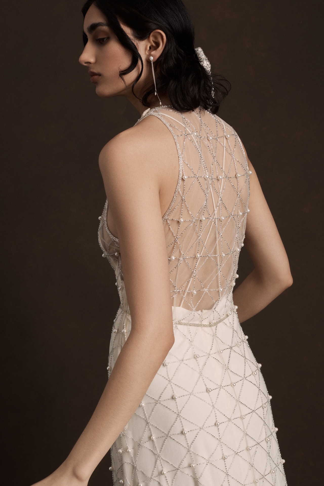 BHLDN Clemence Beaded Overlay Mesh Wedding Gown