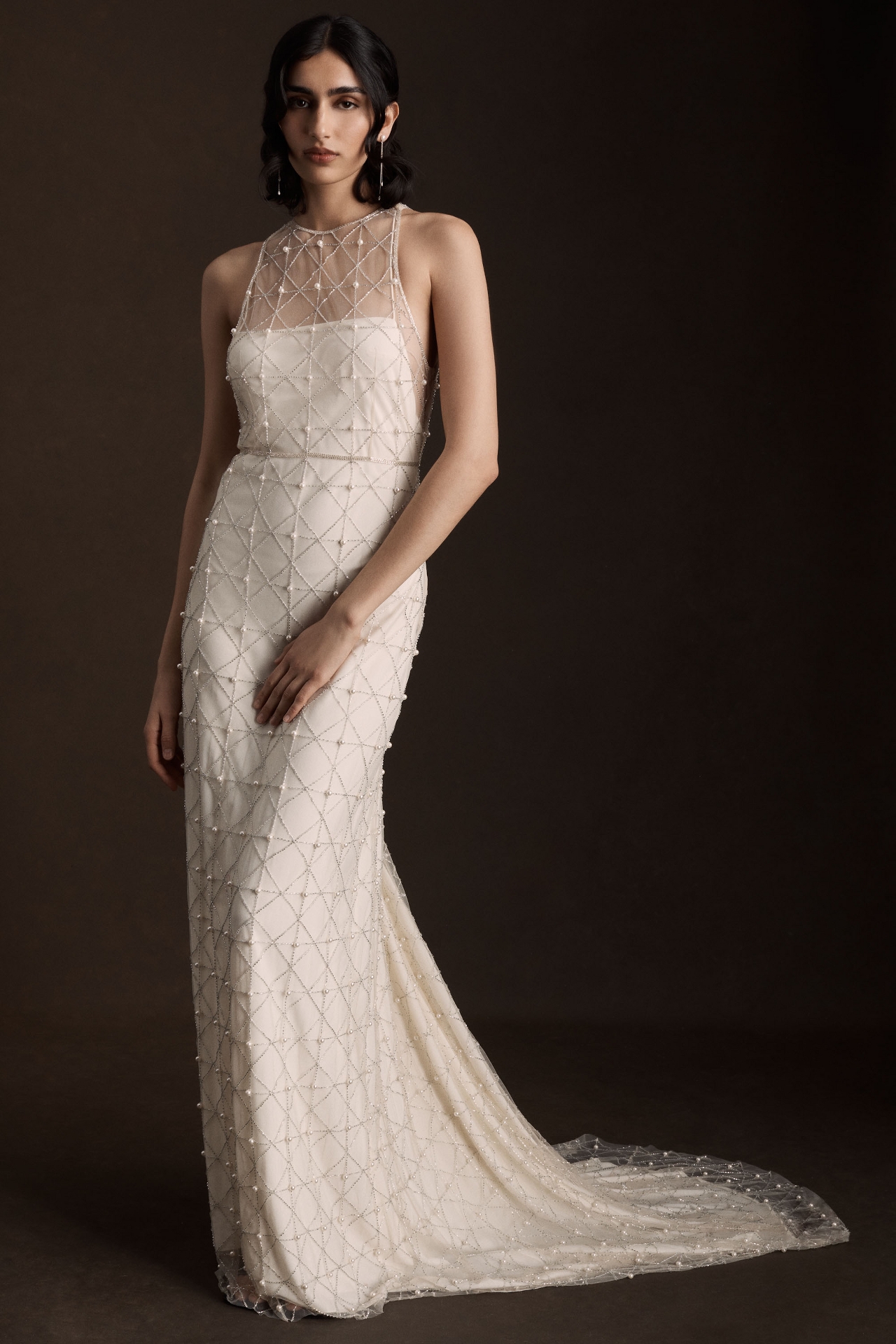 BHLDN Clemence Beaded Overlay Mesh Wedding Gown