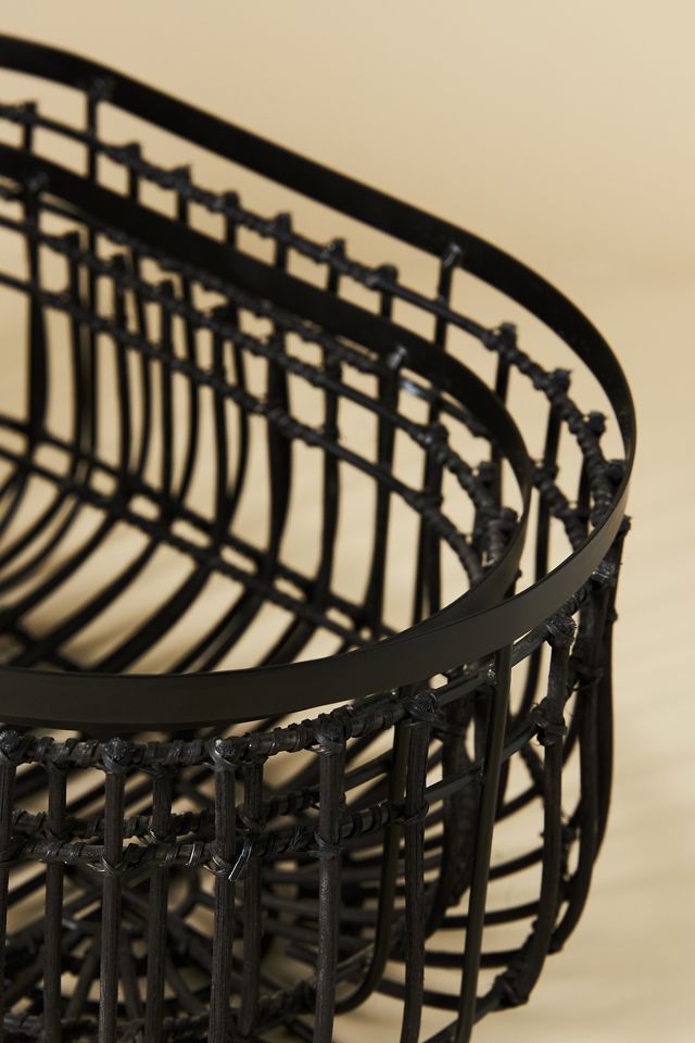 Mila Brass Kitchen Baskets, Set of 2 #2