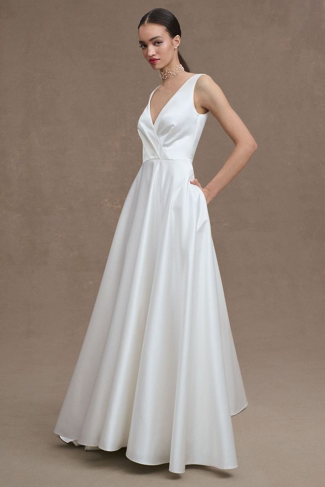 Taffeta a line wedding dress sale