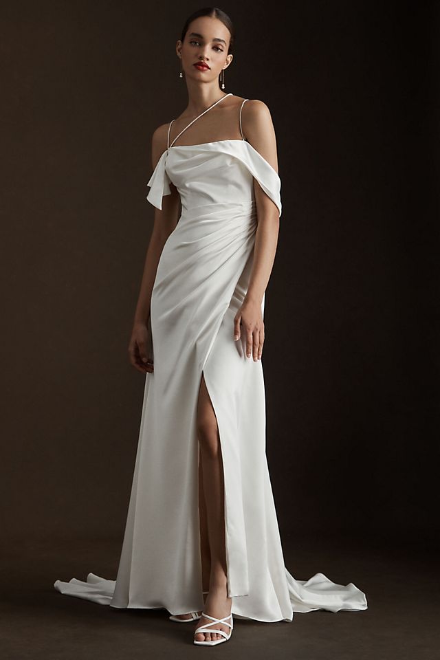 Watters – Willowby by Watters Lia Asymmetrical Ruched Silk Wedding Gown Robes de mariée The Wedding Explorer