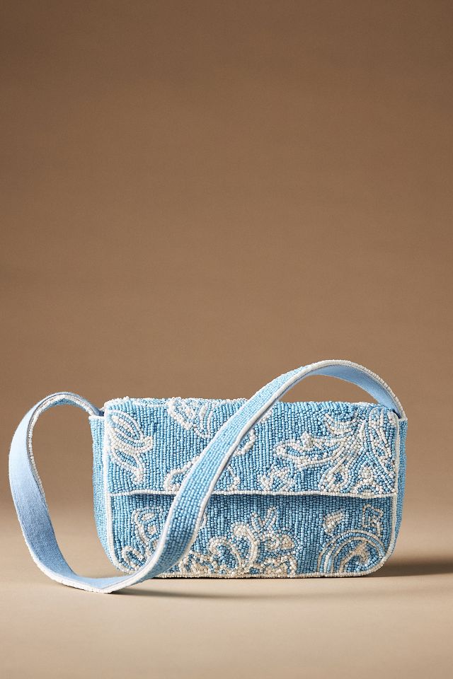 Beaded Floral Shoulder Bag