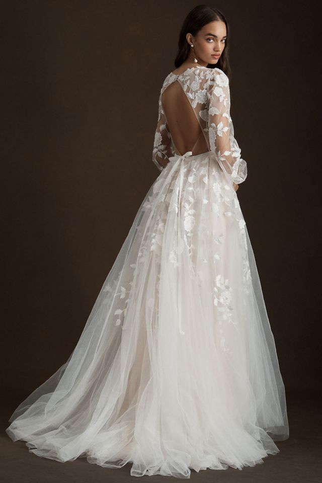 Willowby by Watters Olena Long-Sleeve Lace Wedding Gown #1