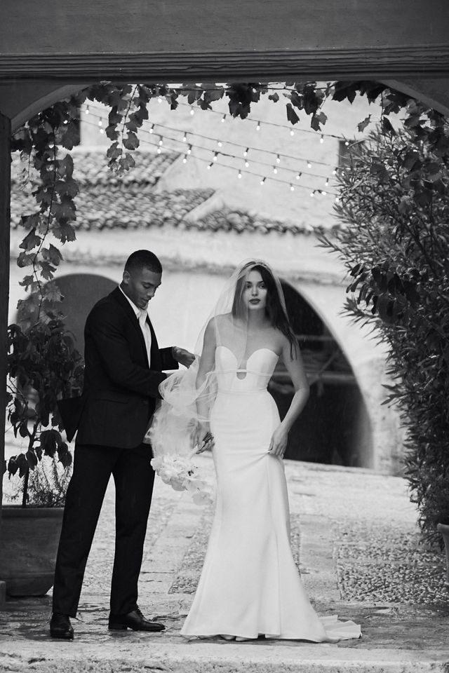 Besa Brie Strapless Sweetheart Crepe Wedding Gown #4