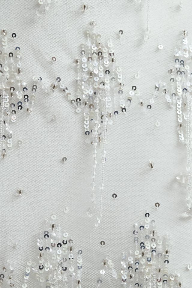 BHLDN Wilhemina Sheer Long-Sleeve Sweetheart Column Gown #3