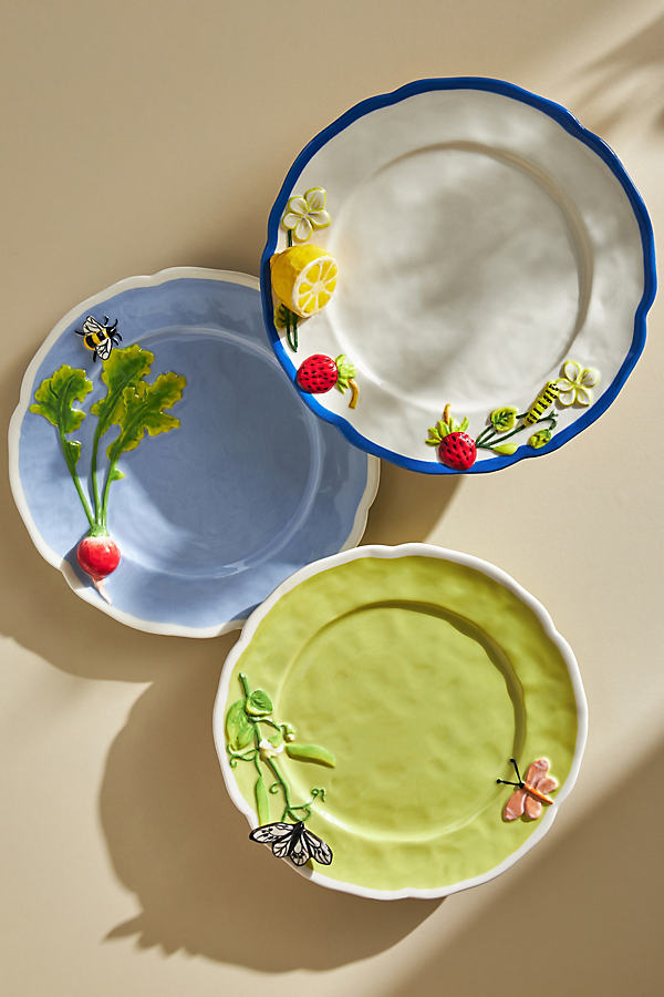 Anthropologie Faye Dessert Plate By  In White Size Side Plate