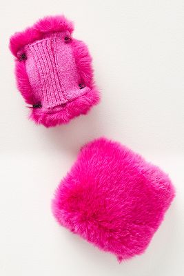 By Anthropologie Faux Fur Cuffs In Pink