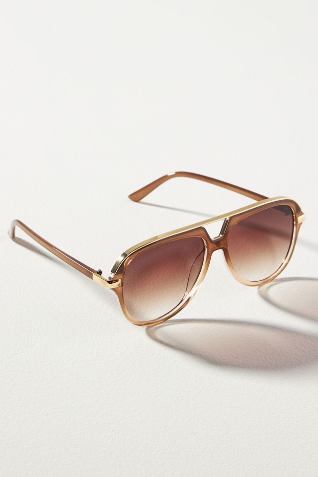 By Anthropologie Square Aviator Sunglasses