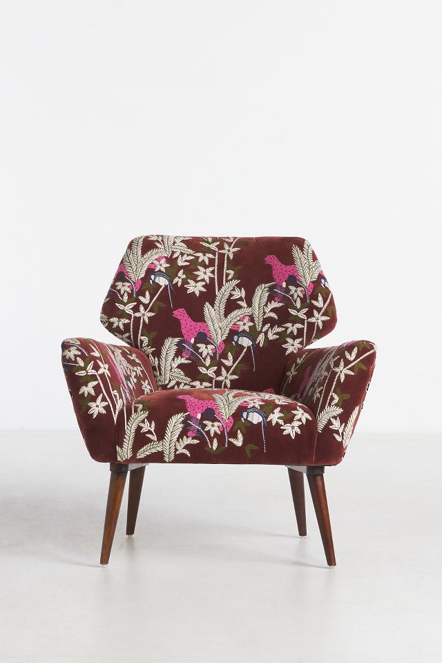 Anthropologie pink deals velvet chair