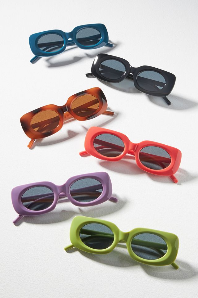 Anthropologie Rectangular Sunglasses/Lavender By Anthropologie Geometric Rectangle Sunglasses | Anthropologie main image 2