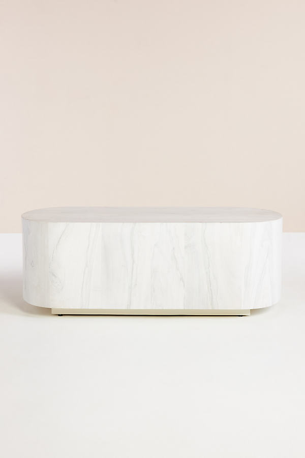 Taracea Swirled Drum Reclaimed Oval Coffee Table In Grey