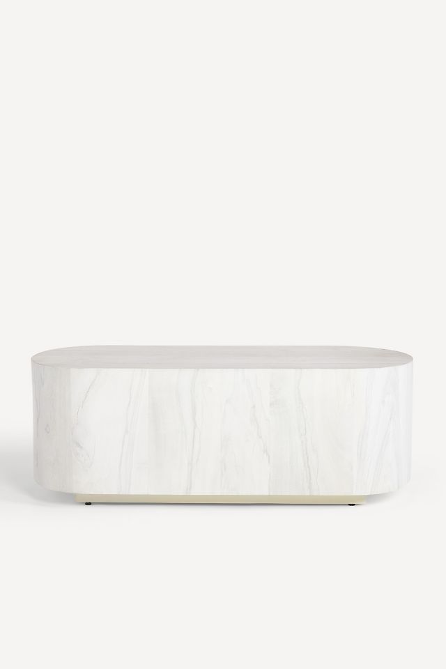 Swirled Drum Reclaimed Oval Coffee Table AnthroLiving