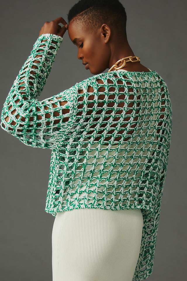 By Anthropologie Crochet Cardigan Sweater #1