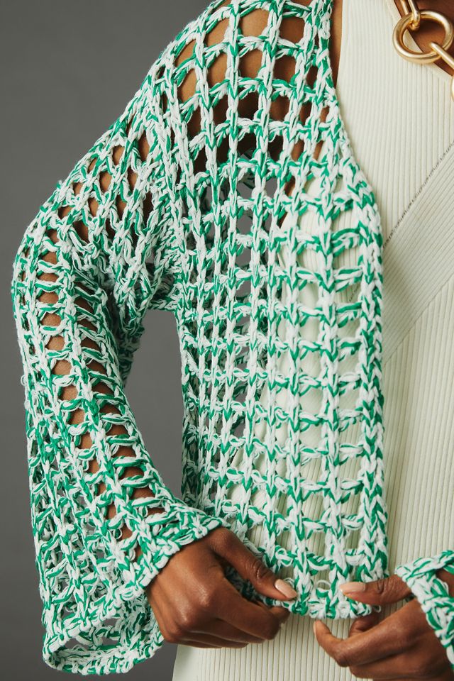 By Anthropologie Crochet Cardigan Sweater #2