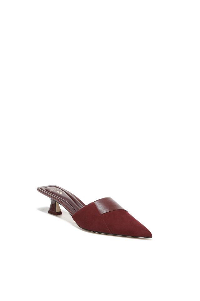 Sarto Dune Pointed-Toe Kitten-Heel Mules #1