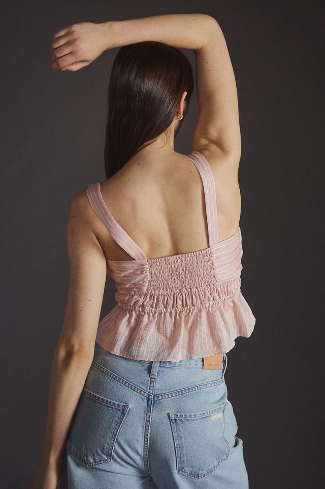 Maeve Shirred Peplum Top #1