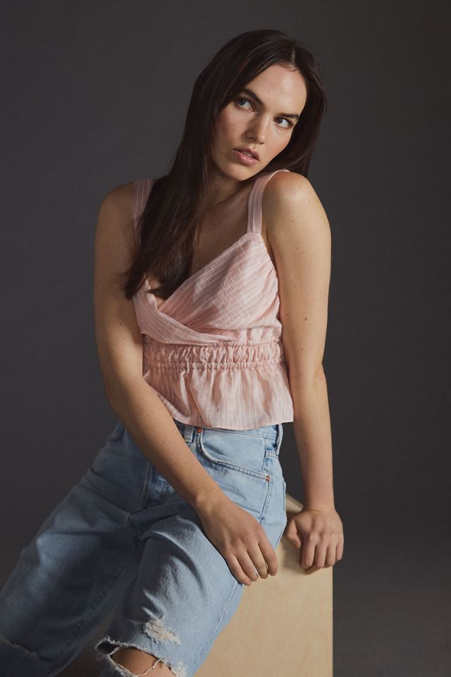 Maeve Shirred Peplum Top #2