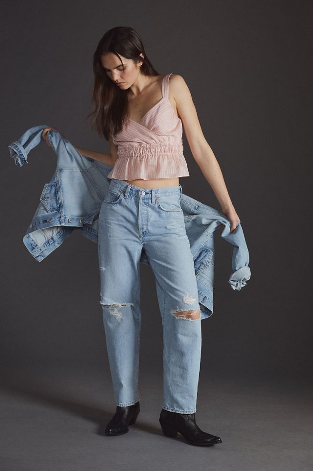 Maeve Shirred Peplum Top #3