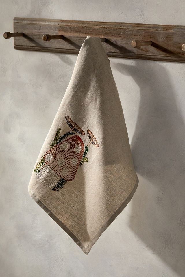 Coral & Tusk Mushroom Dish Towel #1