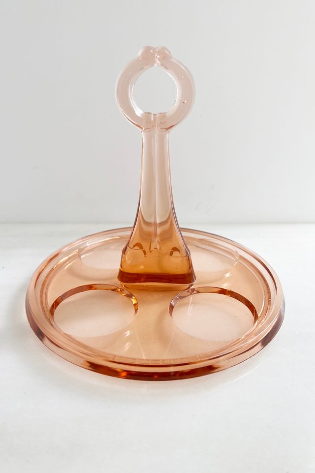 Old Flame Candle Co. Vintage Pink Depression Glasses + Entertainment Tray #2