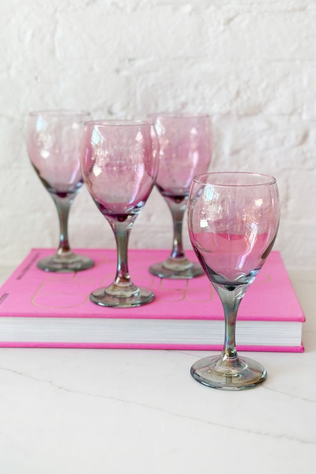 Vintage Libbey Pink Wine Glasses- Set of 4