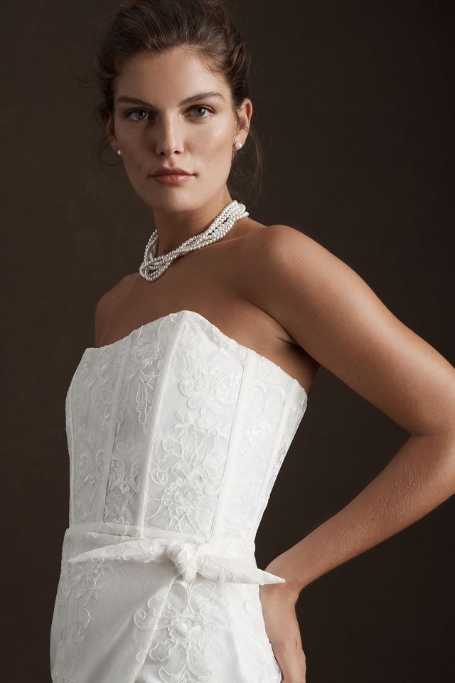 V. Chapman Nigella Corset Side-Wrap Lace Mini Dress #2