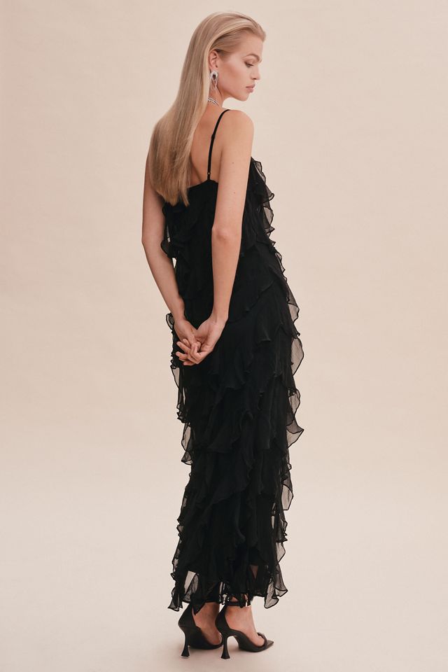 BHLDN Jia Bias-Cut Ruffled V-Neck Gown #2