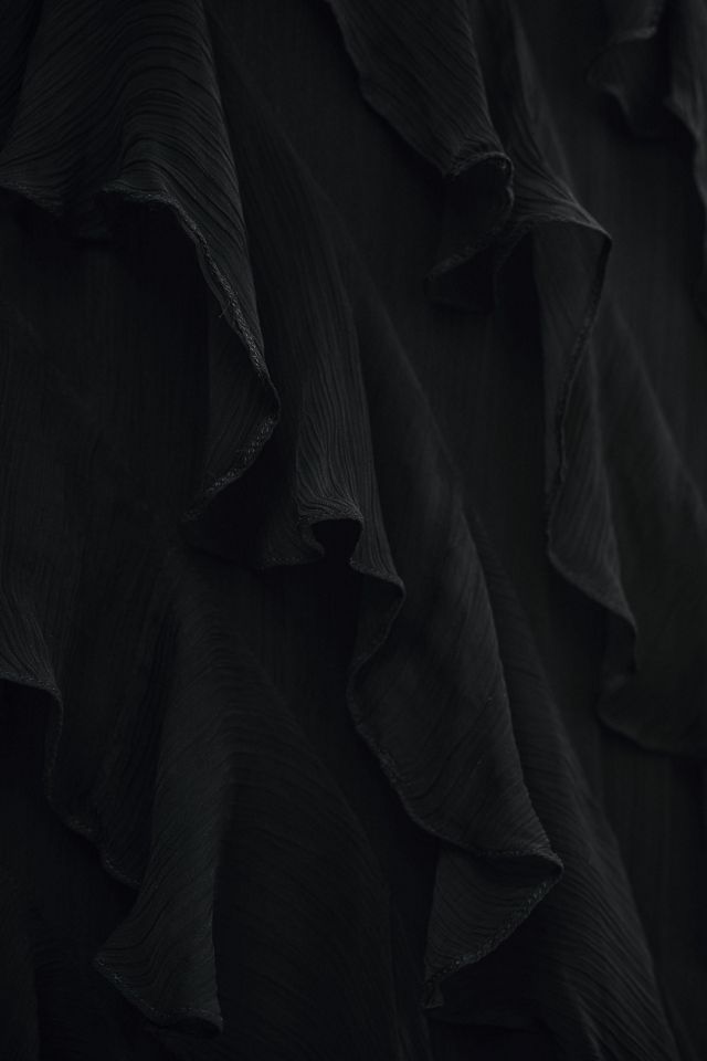 BHLDN Jia Bias-Cut Ruffled V-Neck Gown #3