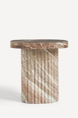 Kanta Square 18"  Fluted Marble Side Table
