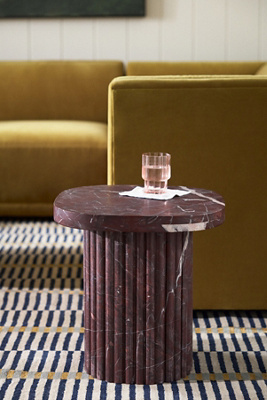 Kanta Square 18" Marble Side Table (BLACK)