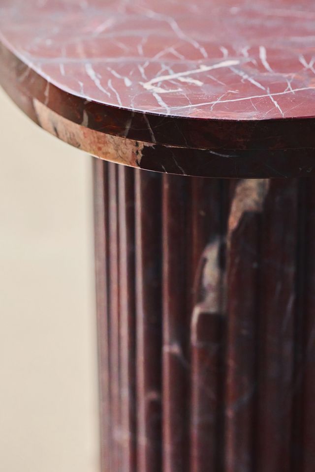 Kanta Square 18"  Fluted Marble Side Table #4