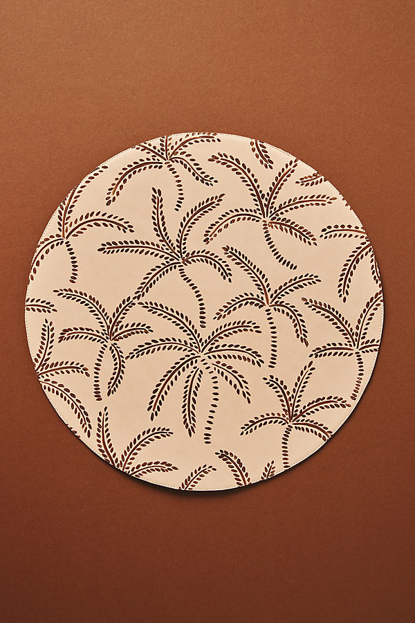Alepel Abstract Palms Placemats, Set Of 2 In Beige