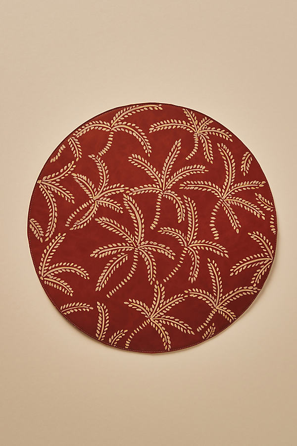 Alepel Abstract Palms Placemats, Set Of 2 In Brown