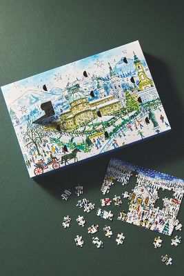Anthropologie Michael Storrings 12 Days Of Christmas Puzzle Advent Calendar In Blue