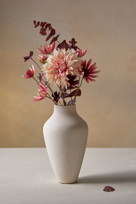 Organic Ceramic Vase, Tall Neutral - Thumbnail 2