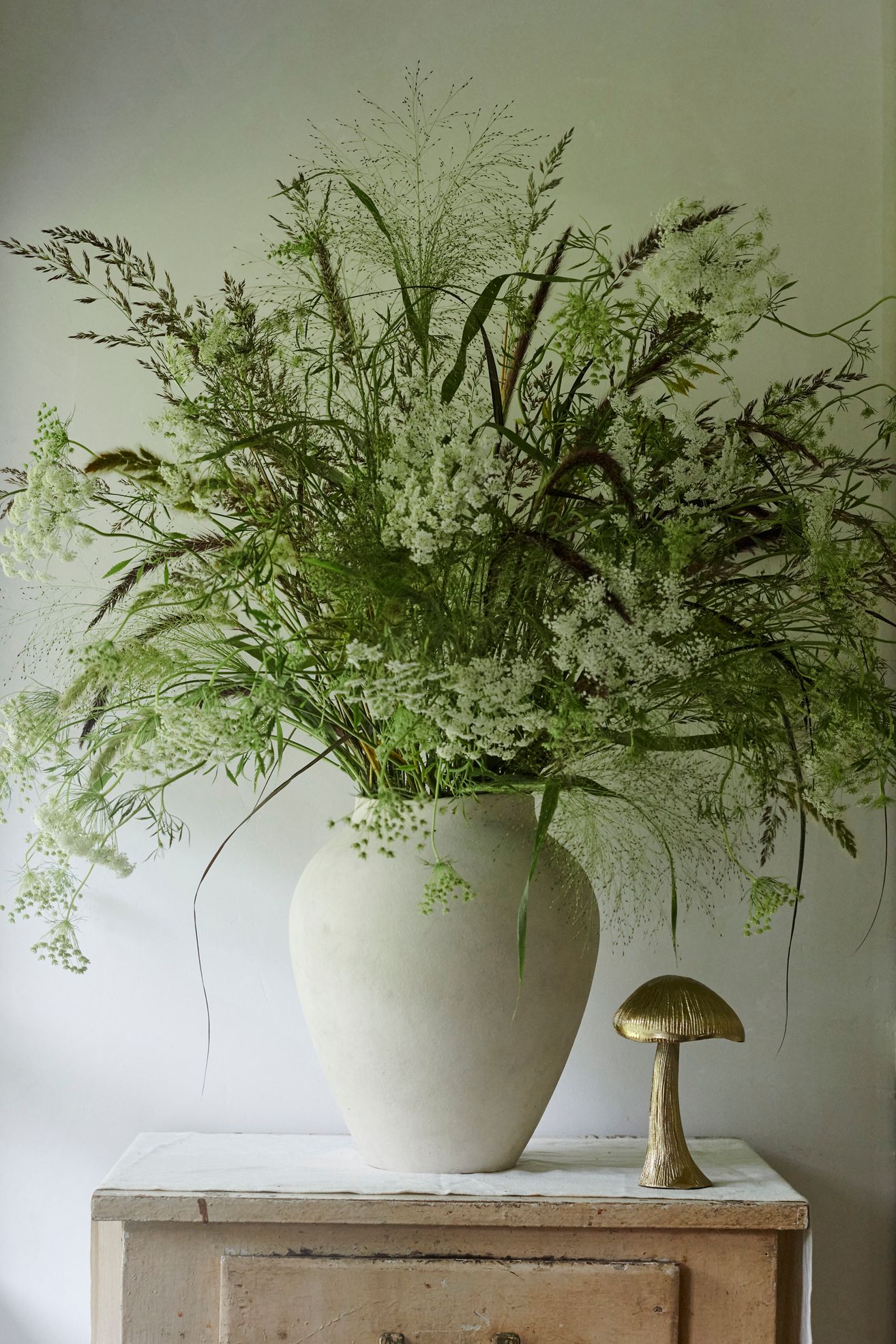 Organic Ceramic Vase, Tall Neutral - White, Large