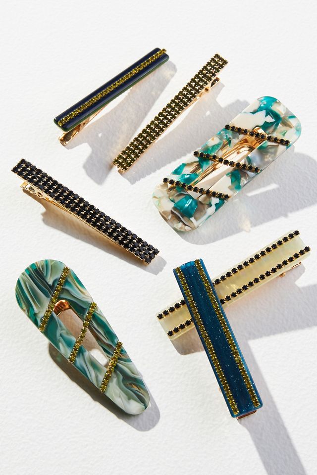 Set of Seven Rhinestone Hair Clips #1