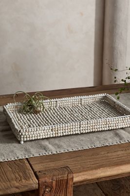 Beaded Decorative Tray, Rectangle