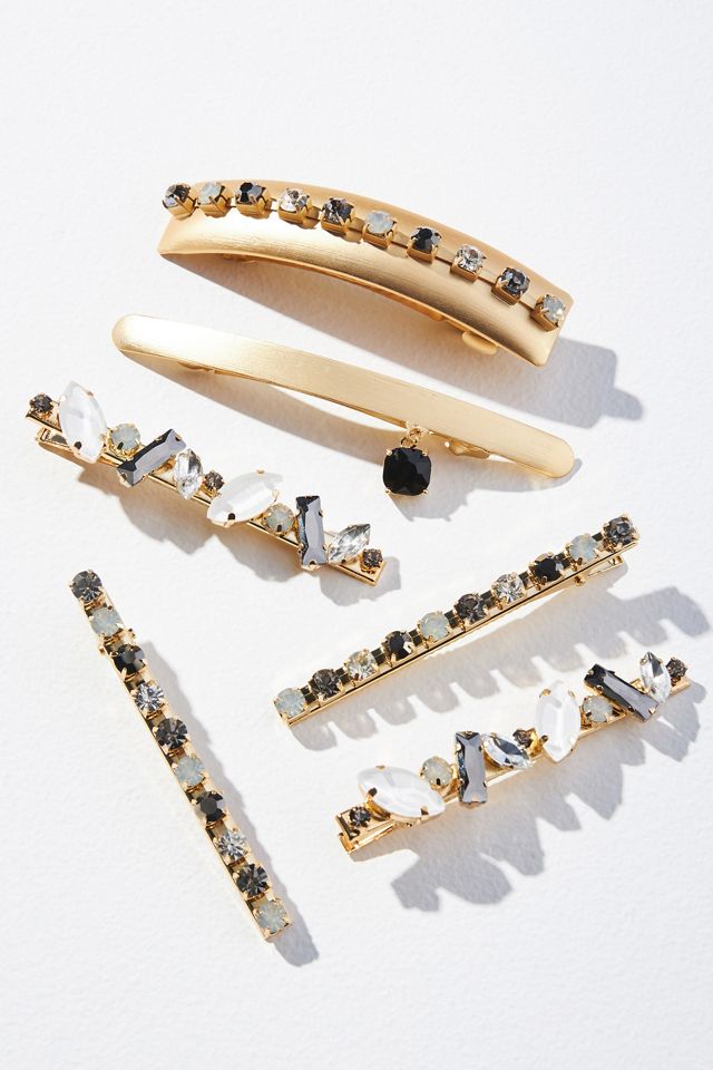 Violet and Brooks Set of Six Crystal Hair Clips Anthropologie UK