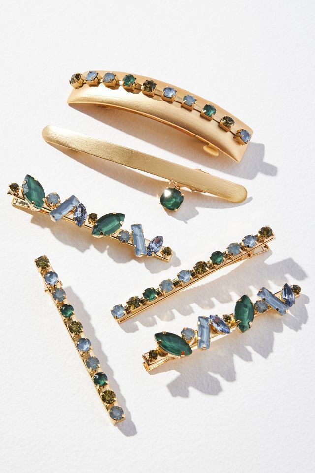 Violet and Brooks Set of Six Crystal Hair Clips | Anthropologie