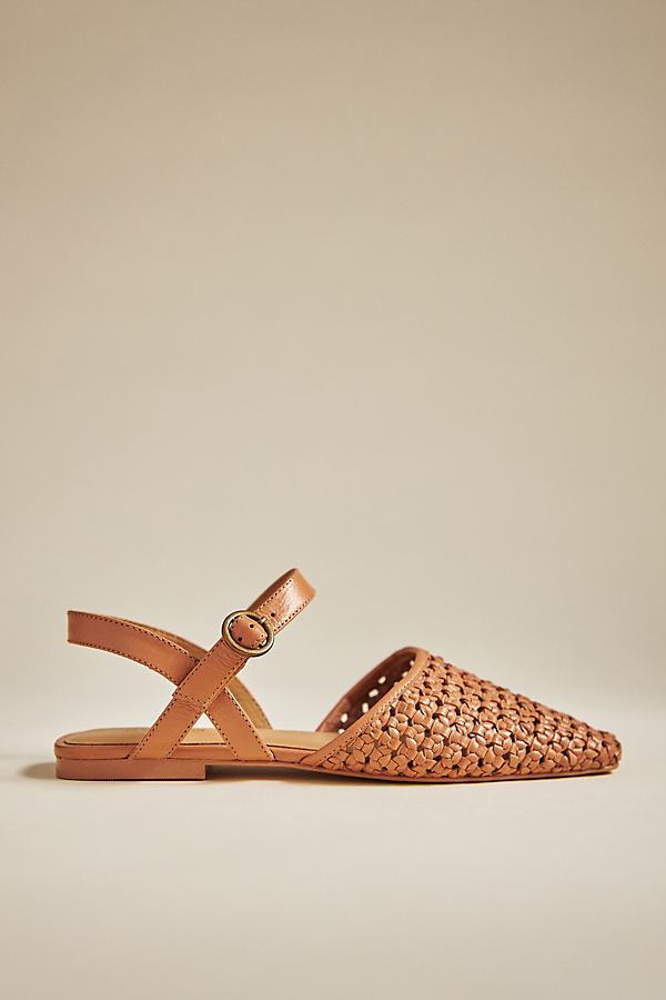 Pilcro Woven Flats In Brown